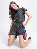 DressBerry Floral Fusion Printed Cropped Co-Ords