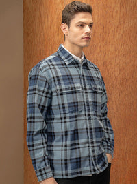 LOCOMOTIVE Premium Oversized Corduroy Checked Utility Pocket Overshirt