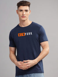 ADRO Men Typography Printed Applique T-shirt