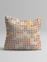 STITCHNEST Set of 5 Yellow & Pink Geometric Square Cushion Covers