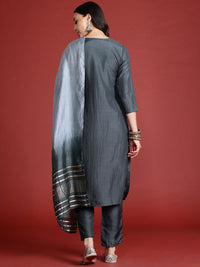 Anouk Tyohaar Ethnic Motifs Woven Sequinned Kurta with Trousers & Dupatta