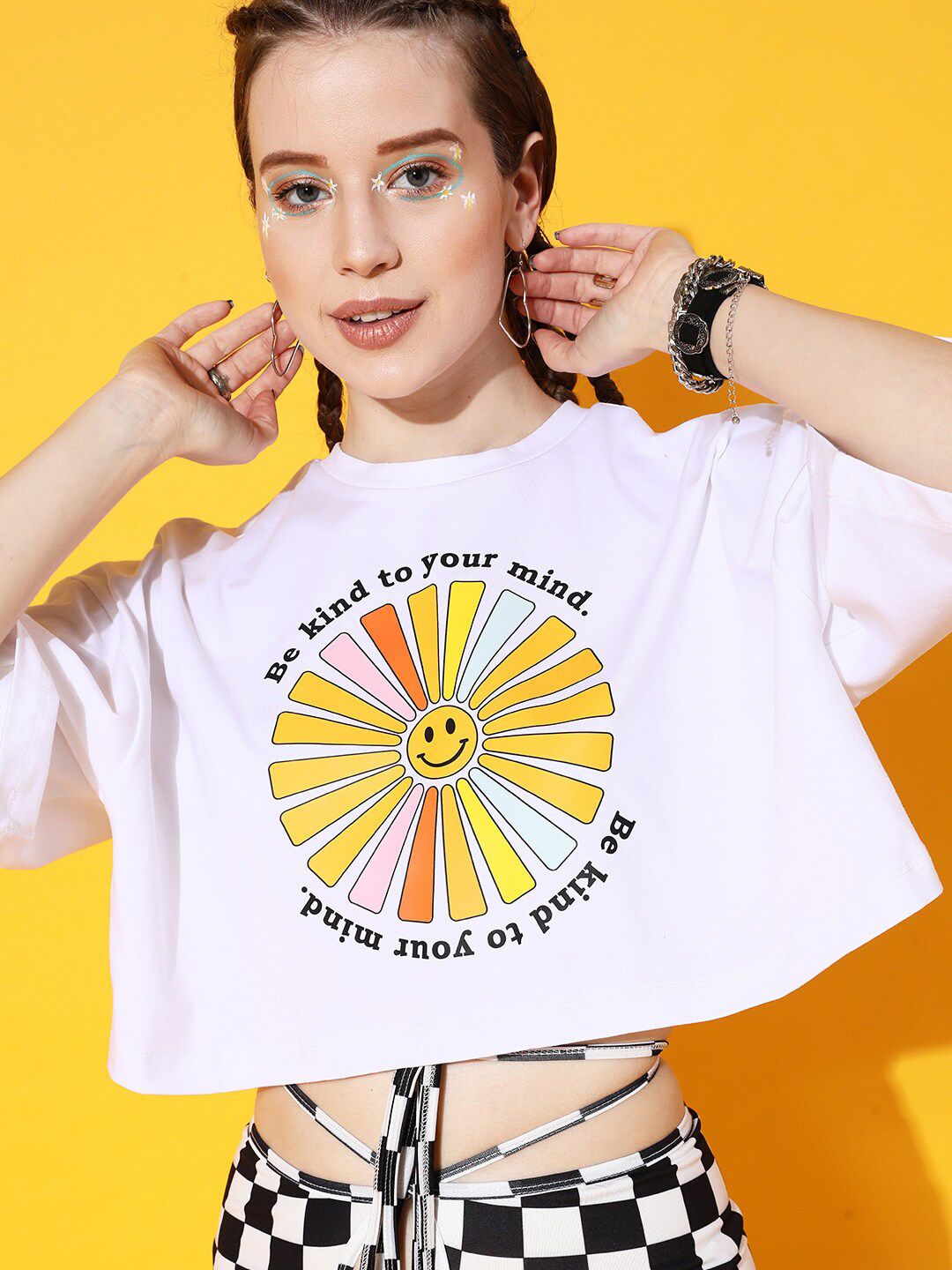 STREET 9 Women Classic White Printed Tshirt