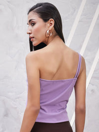 Athena One Shoulder Scuba Corsage Top