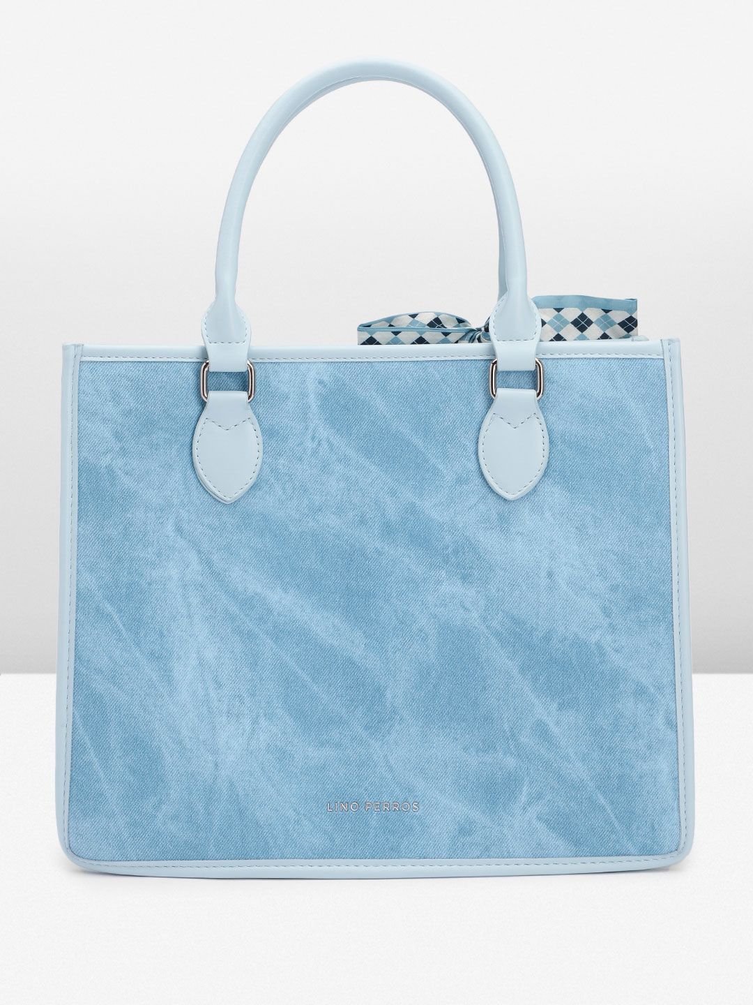 Lino Perros Textured Structured Handheld Bag with Bow Detail