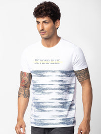 SPYKAR Men Striped Slim Fit Cotton T-shirt