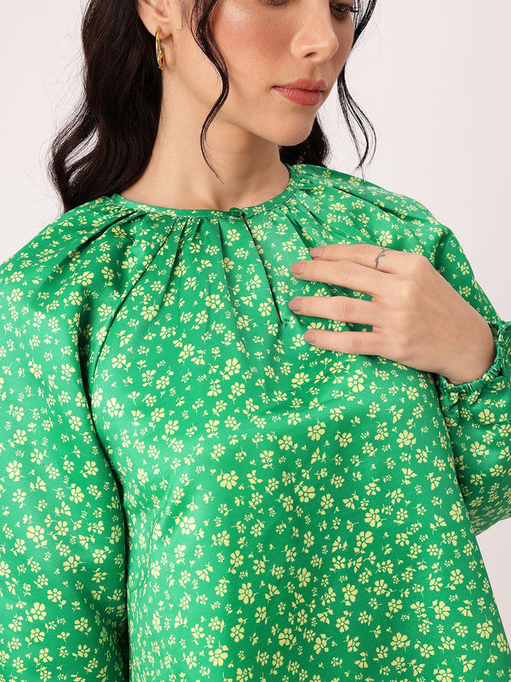 DressBerry Girlish Bloom Printed Gathered A-Line Mini Dress