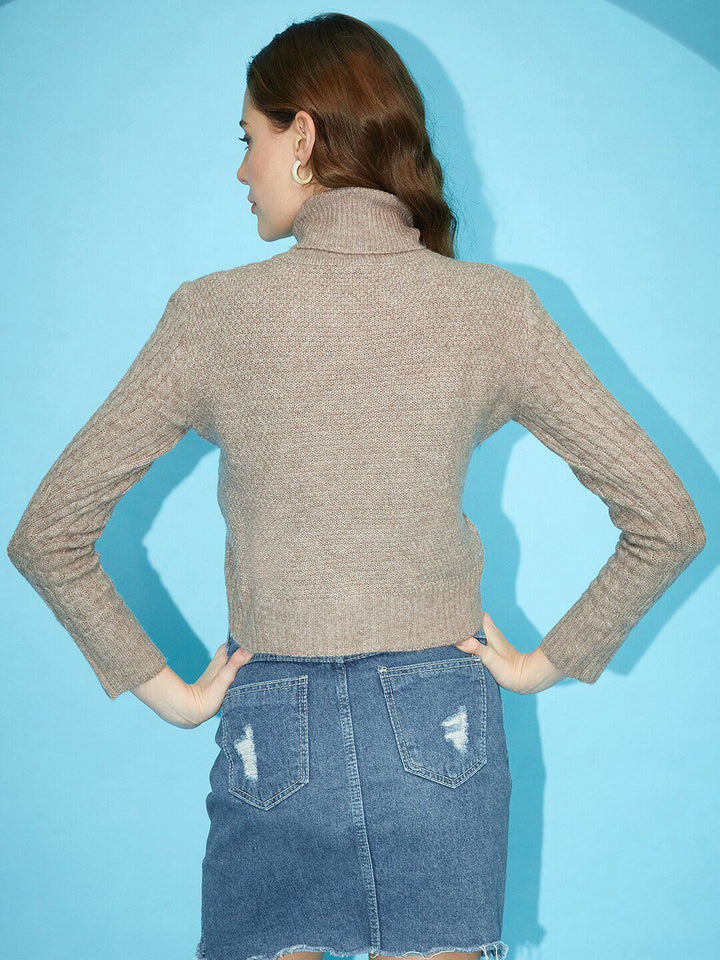 STREET 9 Self Designed Turtle Neck Acrylic Pullover