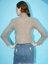 STREET 9 Self Designed Turtle Neck Acrylic Pullover