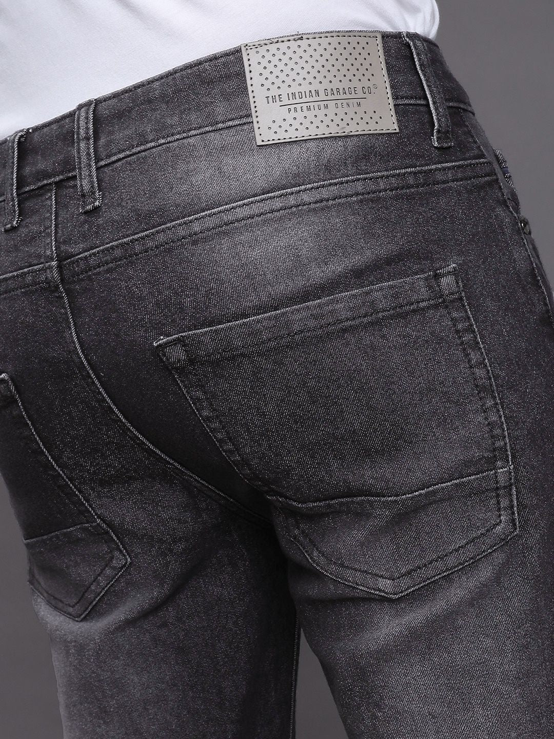 The Indian Garage Co Men Black Slim Fit Mid-Rise Clean Look Jeans