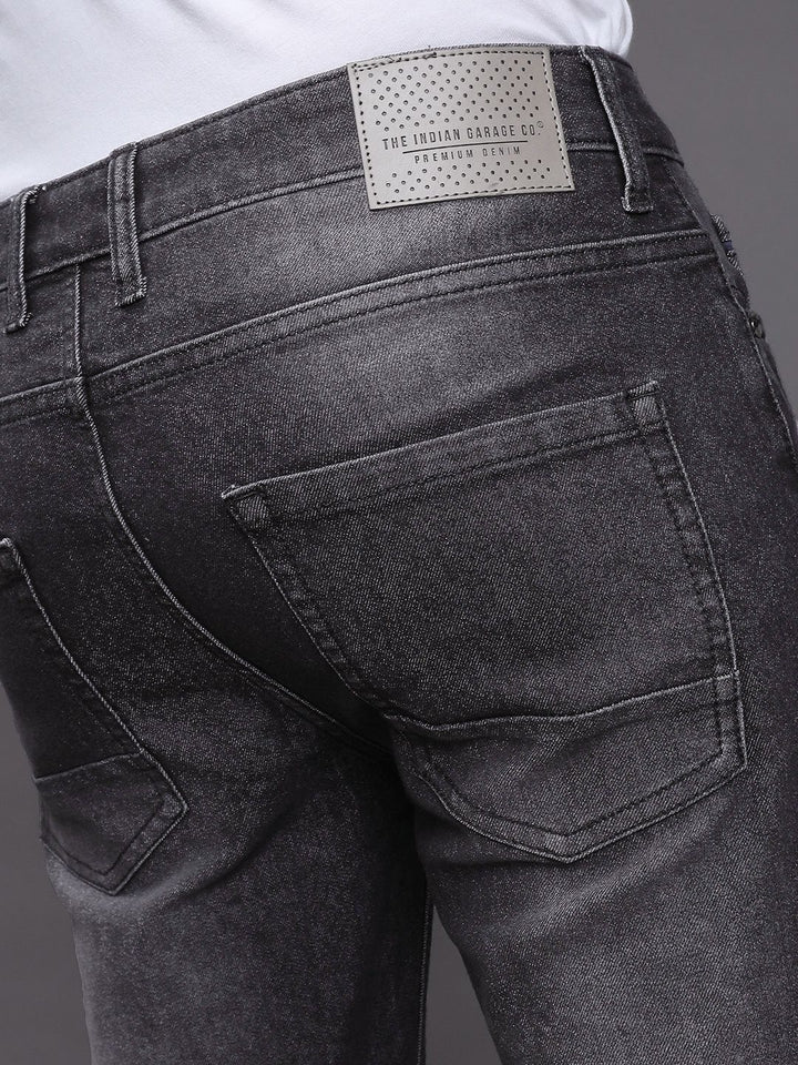The Indian Garage Co Men Black Slim Fit Mid-Rise Clean Look Jeans