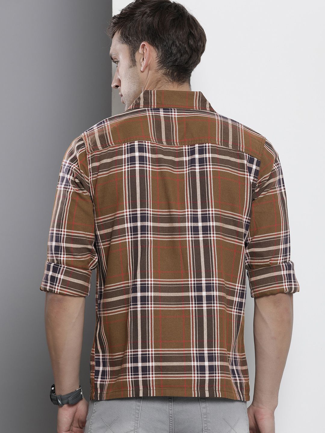 The Indian Garage Co Men Opaque Checked Casual Shirt