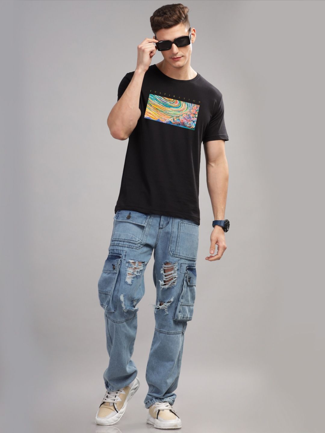 ADRO Men Printed Cotton T-shirt
