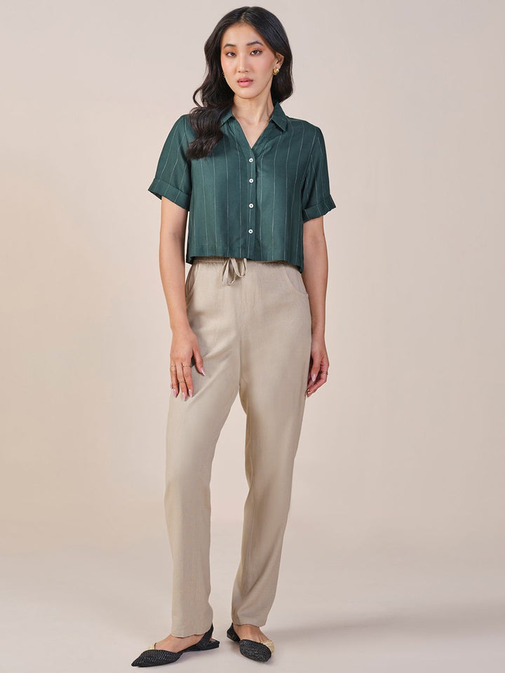 AND Women Mid Rise Regular Fit  Trousers