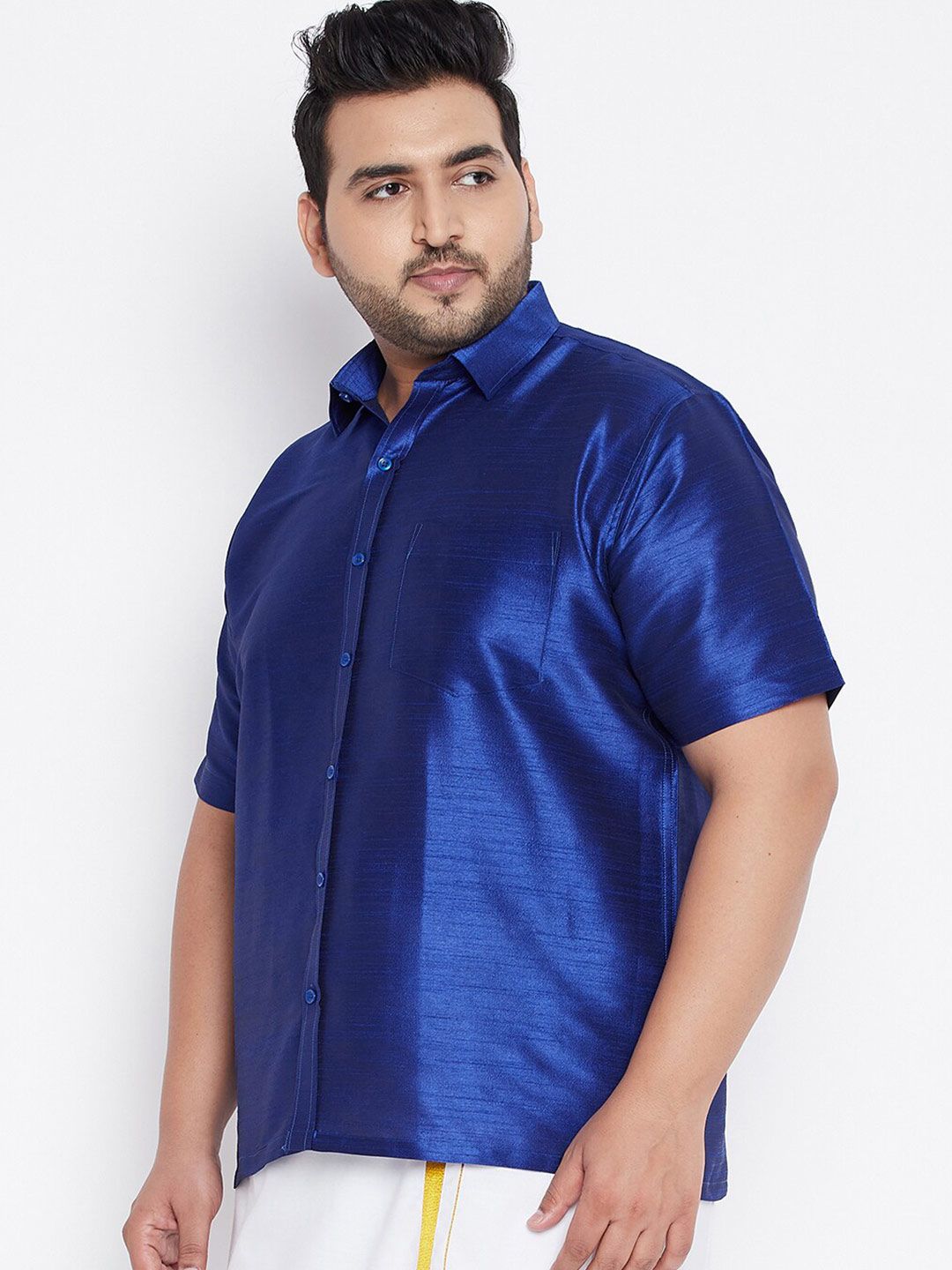 VASTRAMAY Men Blue Premium Casual Shirt