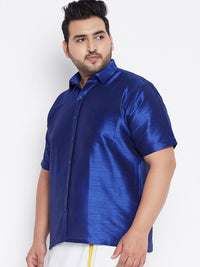 VASTRAMAY Men Blue Premium Casual Shirt