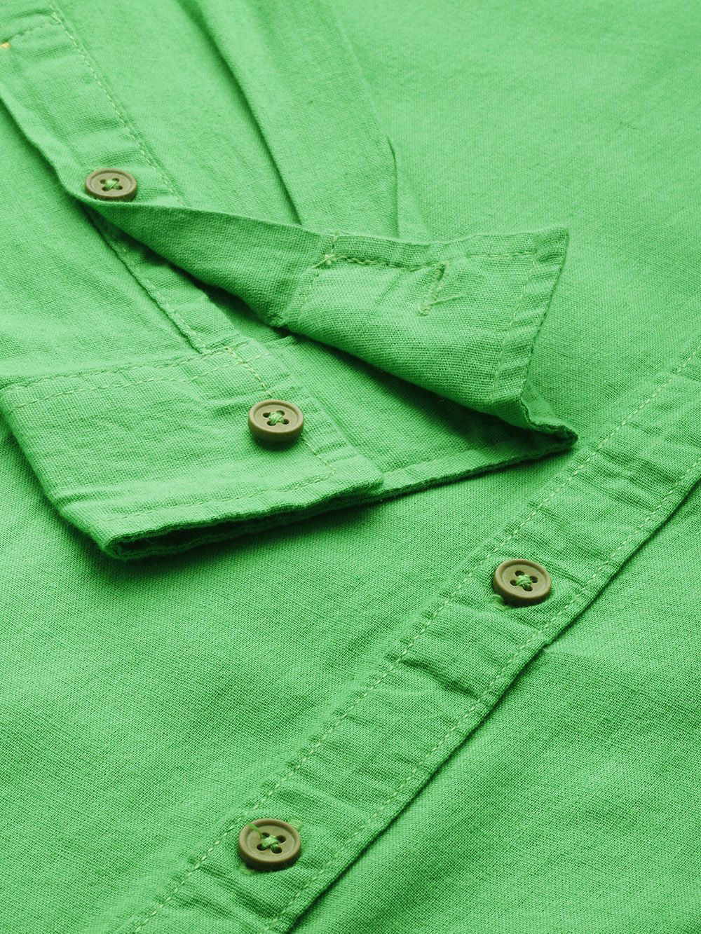 The Indian Garage Co Men Slim Fit Solid Linen Resortwear Shirt