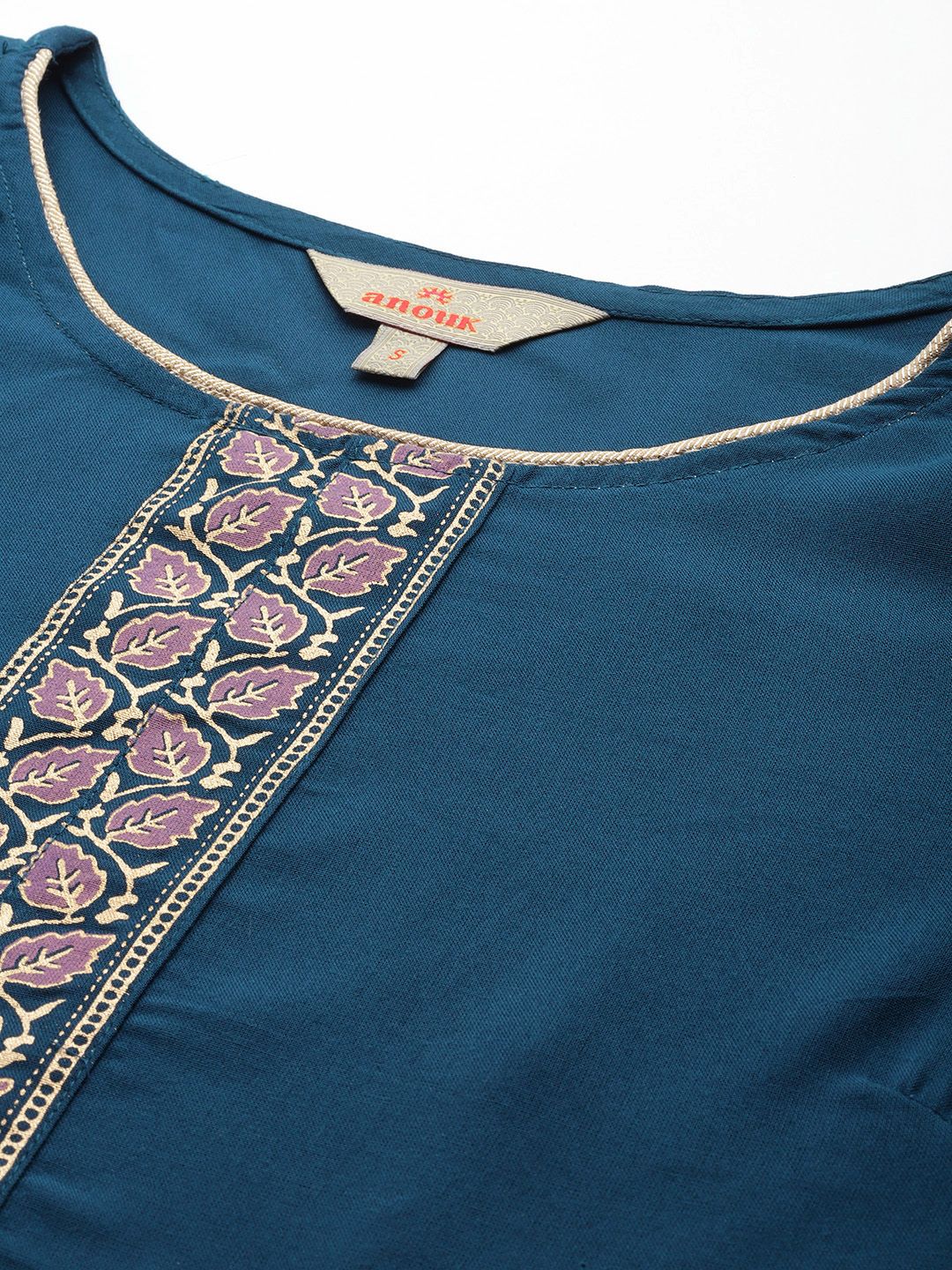 Anouk Ethnic Motifs Printed Straight Kurta Set With Dupatta