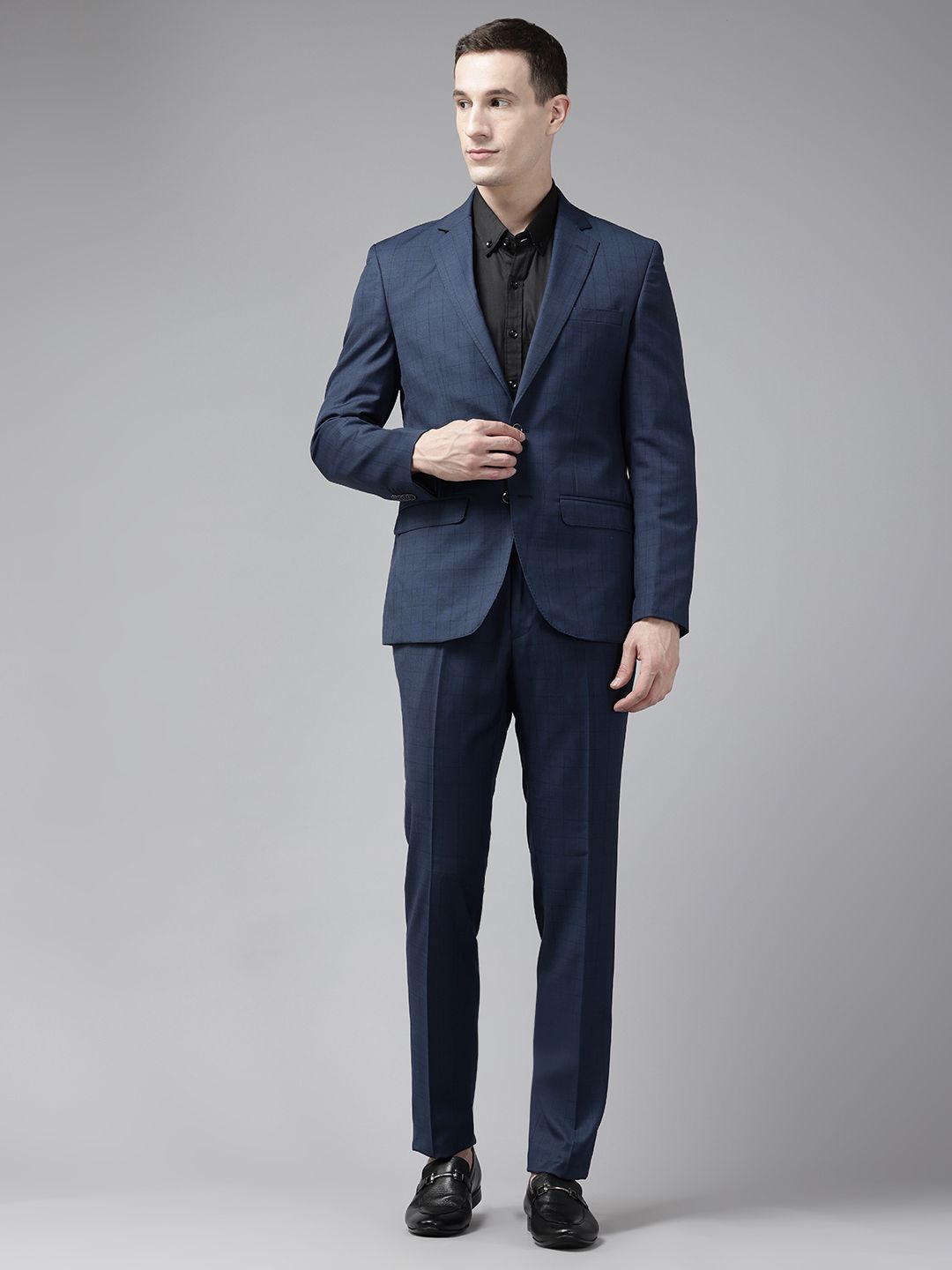 Park Avenue Checked Slim Fit 2 Piece Formal Suit