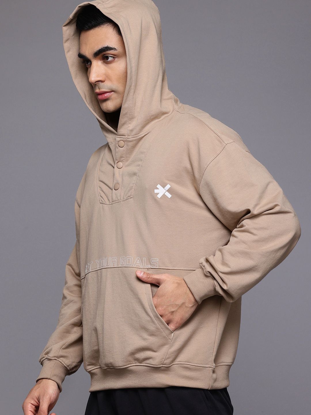 HRX by Hrithik Roshan Iron Tribe Printed Hooded Training Sweatshirt
