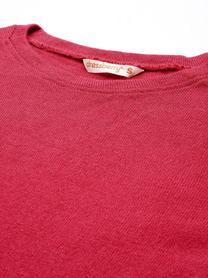 DressBerry Solid Pointed Hem Acrylic Pullover