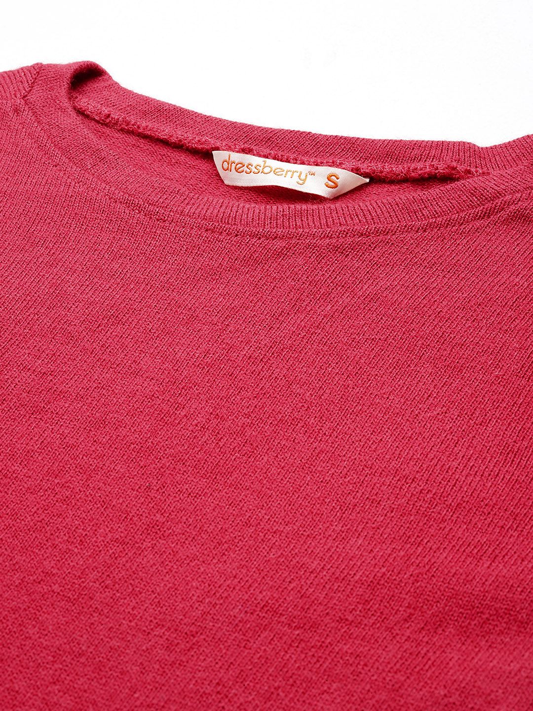 DressBerry Solid Pointed Hem Acrylic Pullover
