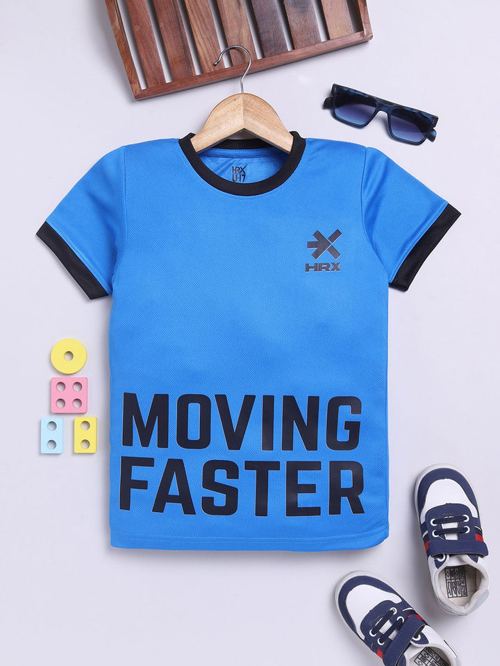 HRX by Hrithik Roshan Boys Typography Printed Rapid Dry T-shirt