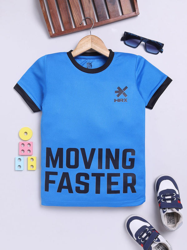 HRX by Hrithik Roshan Boys Typography Printed Rapid Dry T-shirt