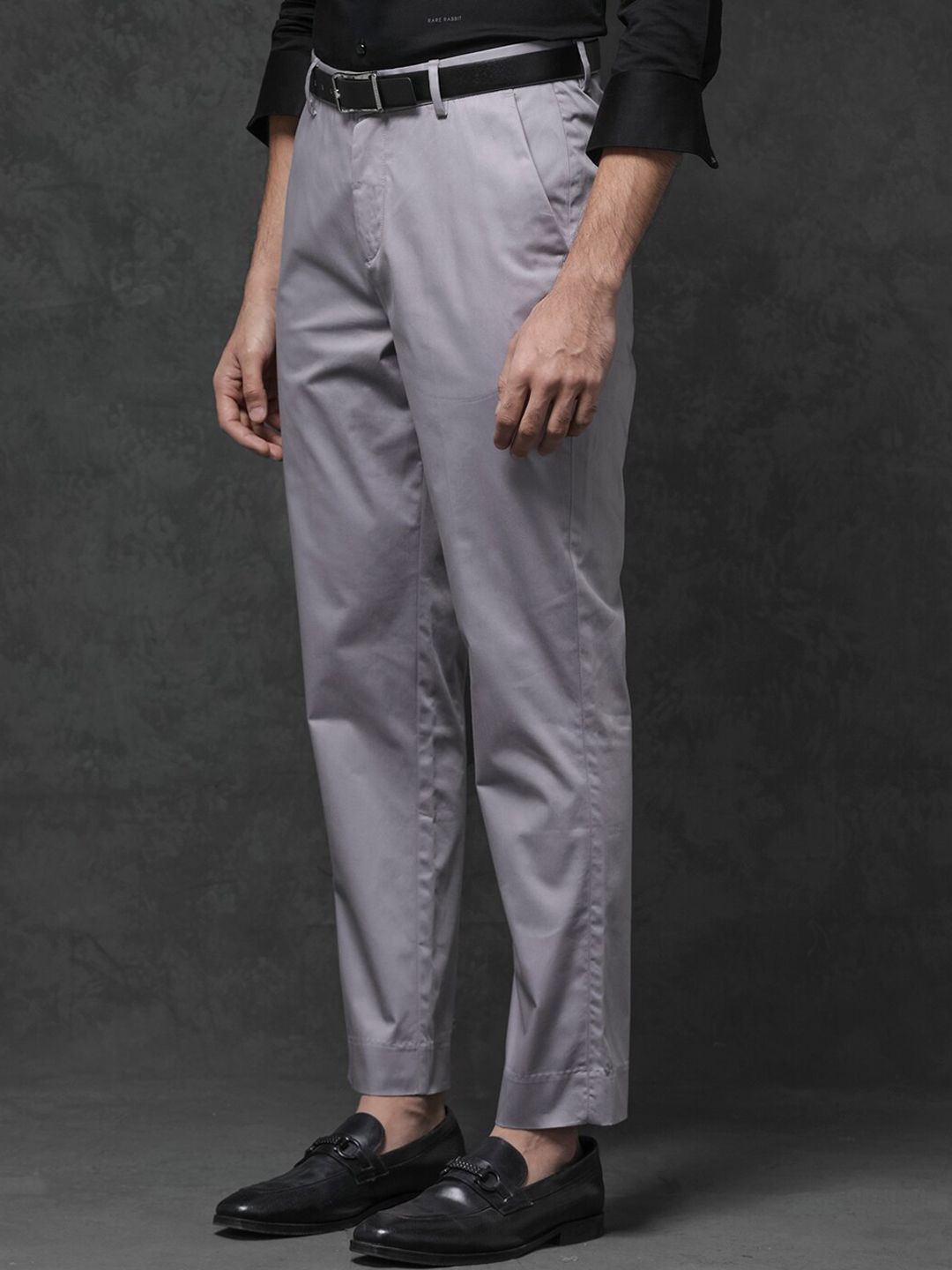 RARE RABBIT Men Comotel Mid-Rise Cotton Regular Fit Trouser