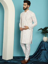 SOJANYA Kurta Kapas Tulen Bersulam Labuci dengan Set Pijama