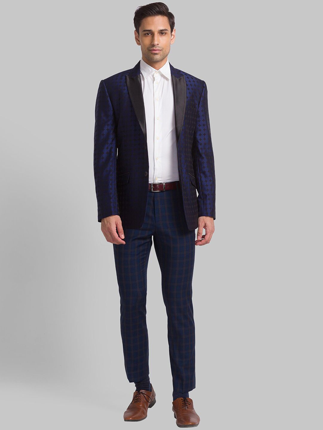 Park Avenue Men Printed Super Slim-Fit Single-Breasted Two-Piece Formal Suit