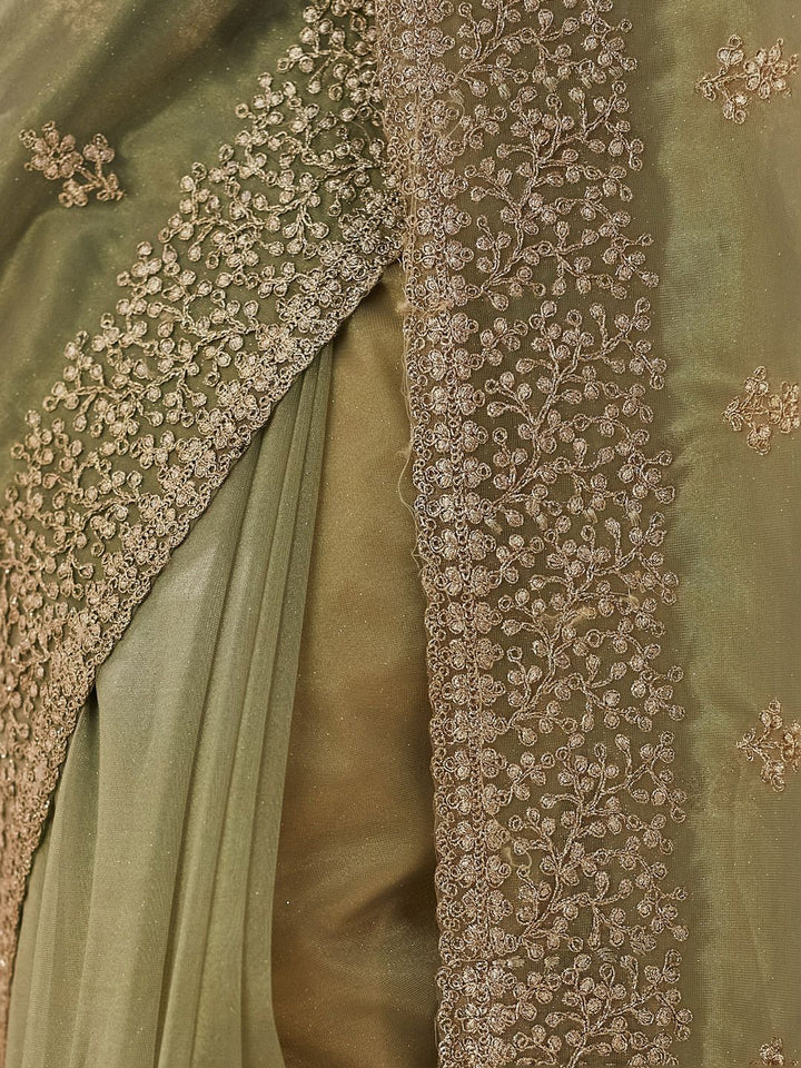 Kasee ​​Floral Zardozi Supernet Designer Saree
