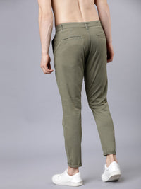 HIGHLANDER Men Olive Green Tapered Fit Ankle Length Chinos