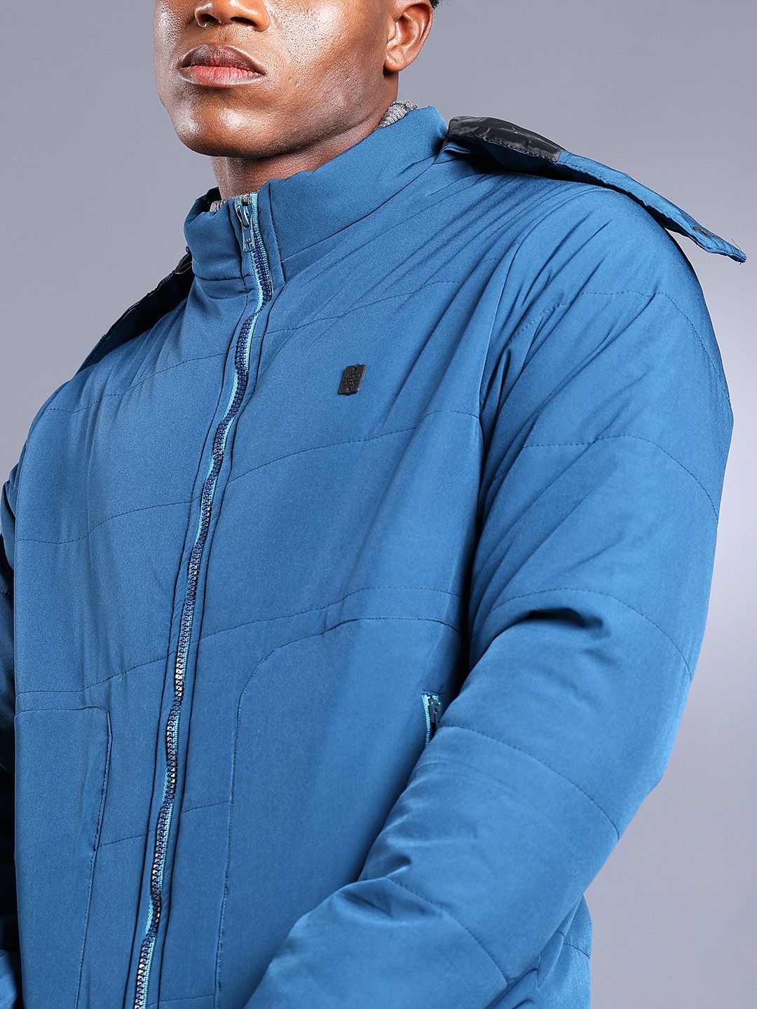 The Indian Garage Co Men Zip-Front Bomber Jacket with Detachable Hood