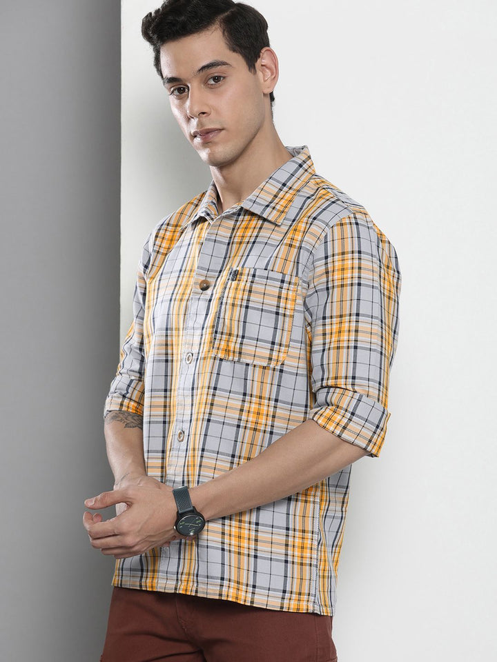 The Indian Garage Co Tartan Checked Pure Cotton Casual Shirt