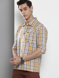 The Indian Garage Co Tartan Checked Pure Cotton Casual Shirt