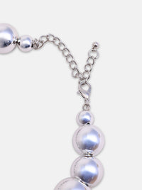 SOHI Metallic Metallic Silver-Lated Heart Heart Complace Complace Collar
