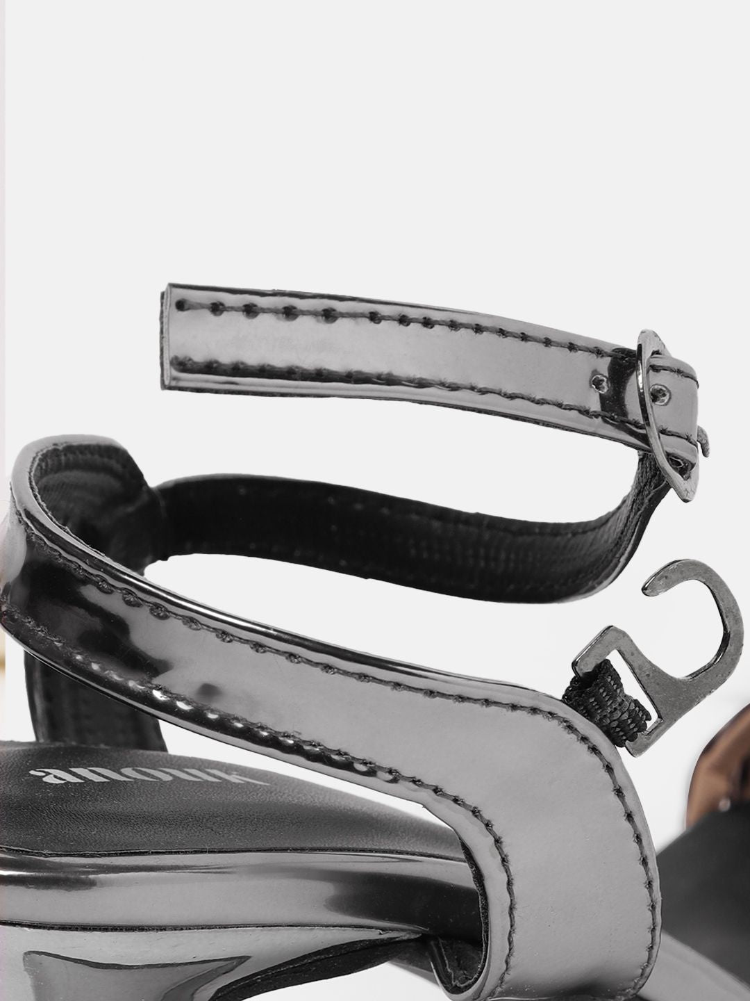 Anouk Striped Kitten Heeled Sandals