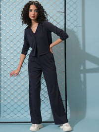 Tokyo Talkies Rib Cami Top  Cardigan & Track Pants Co-Ords