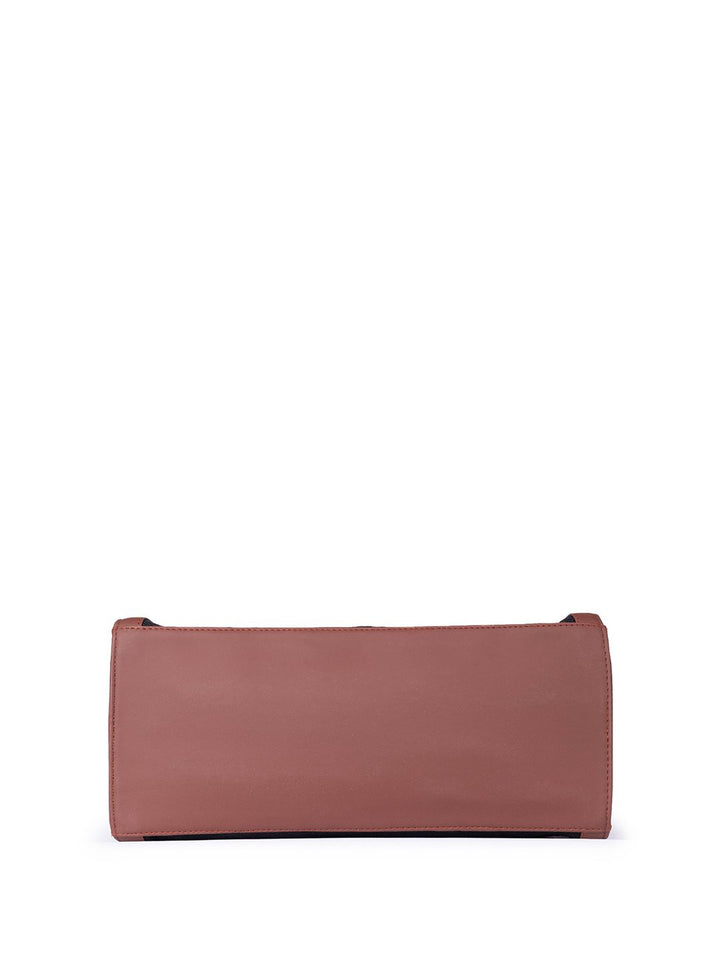 ZOUK Ethnic Motifs Printed Structured Jute Handheld Bag