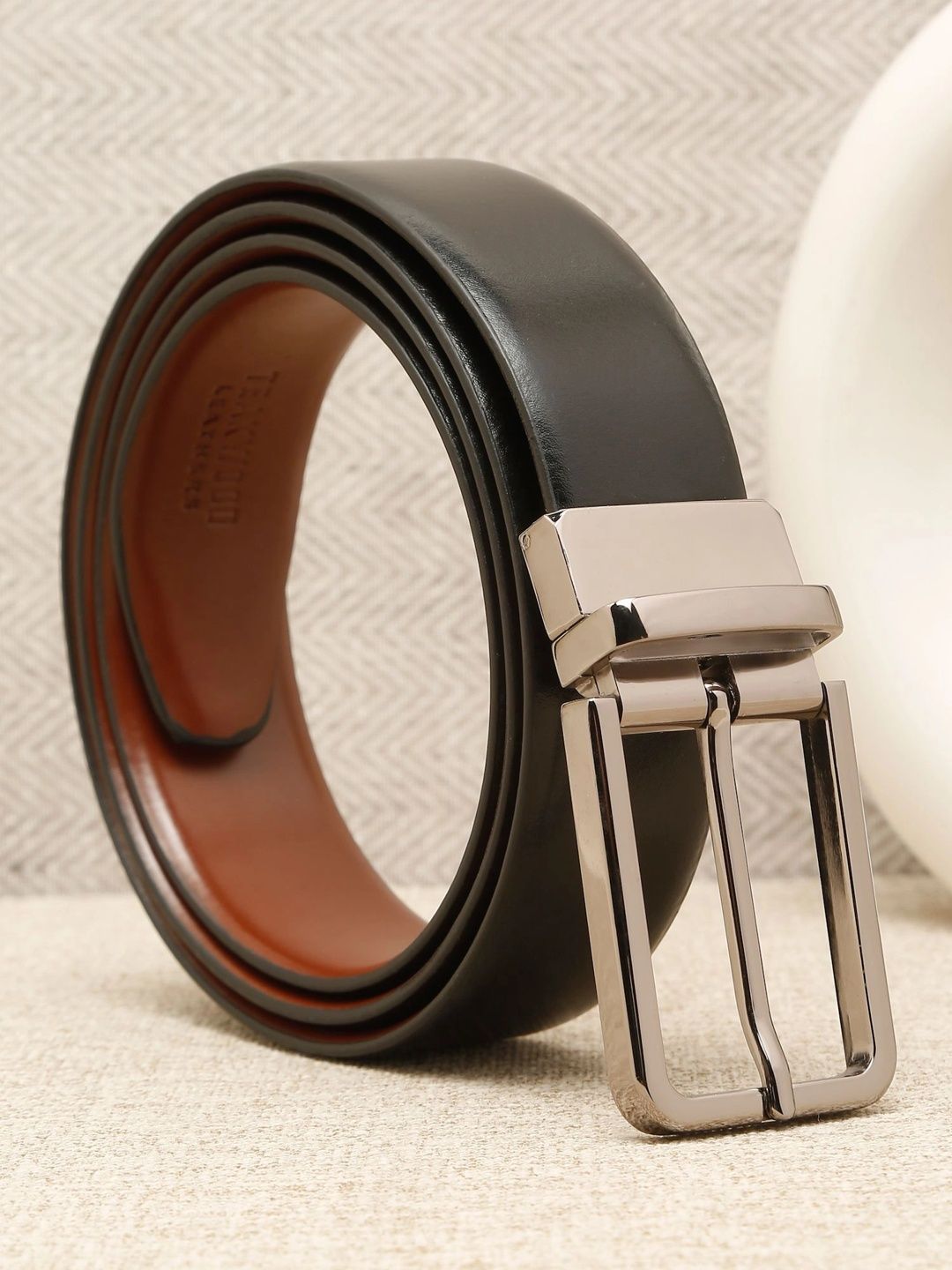Teakwood Leathers Men Leather Reversible Formal Belt
