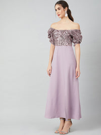 Athena Women Lavender Embellished Maxi Dress