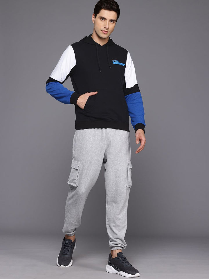 HRX by Hrithik Roshan Contrast Sleeves Hooded Sweatshirt