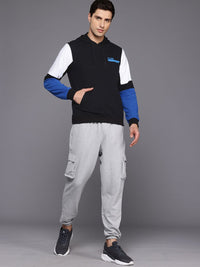 HRX by Hrithik Roshan Contrast Sleeves Hooded Sweatshirt