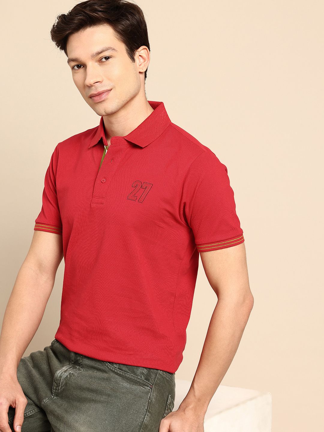 Being Human Pure Cotton Polo Collar T-shirt