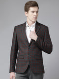 Park Avenue Checked Single-Breasted Formal Blazer
