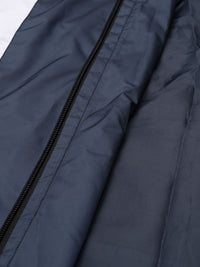 Campus Sutra Men Navy Blue & Red Colourblocked Windcheater Outdoor Biker Jacket