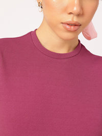 DressBerry Soft Girl Textured Turn-Up Sleeve Top