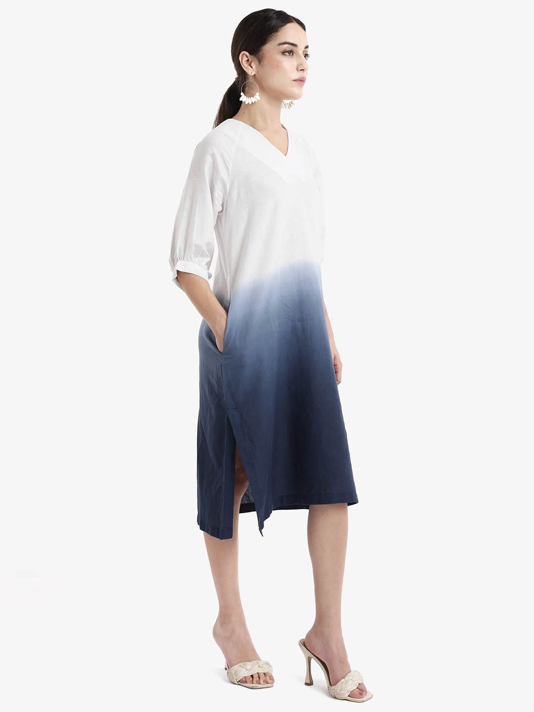 RAREISM Tie and Dye Dyed A-Line Midi Dress