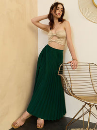 Berrylush Women High Rise Accordion Pleated Midi A-line Skirts