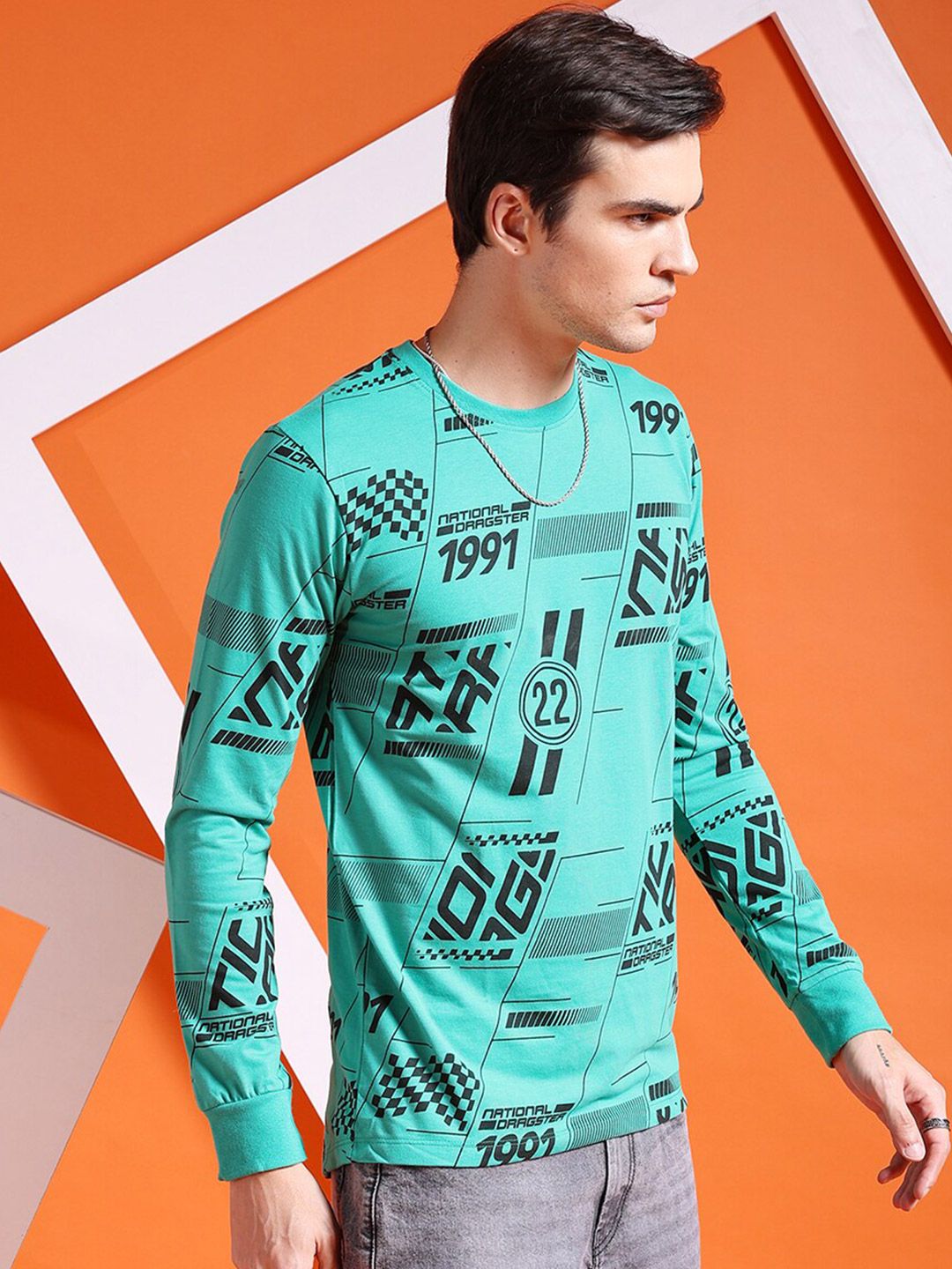 The Indian Garage Co Typography Printed Cotton T-shirt